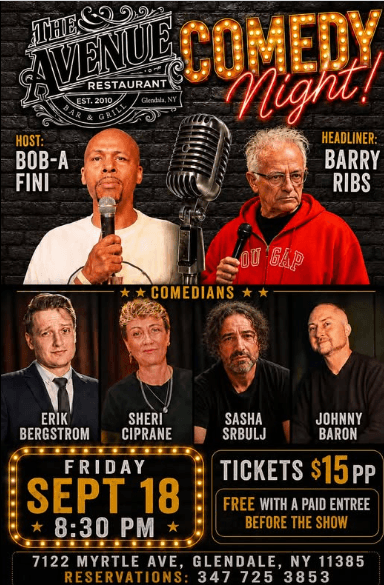 Comedy Night at The Avenue Restaurant & Bar flyer