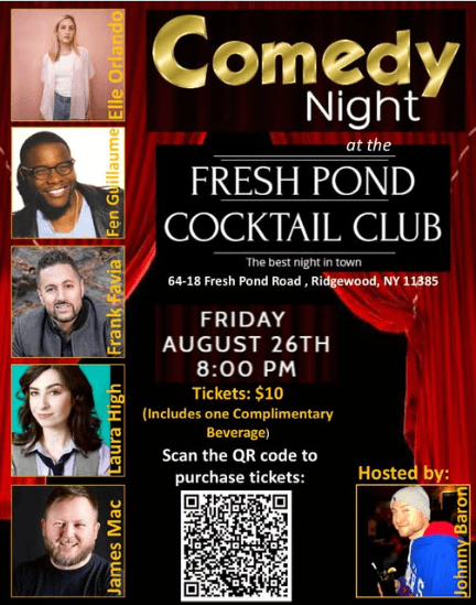 Comedy Night at Fresh Pond Cocktail Club flyer